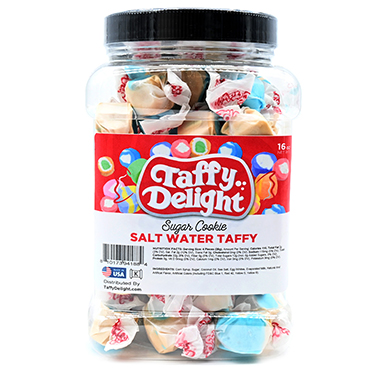 Taffy Delight Sugar Cookie Salt Water Taffy 16oz Jar